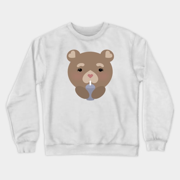 Drinking cute bear Crewneck Sweatshirt by SYLPAT